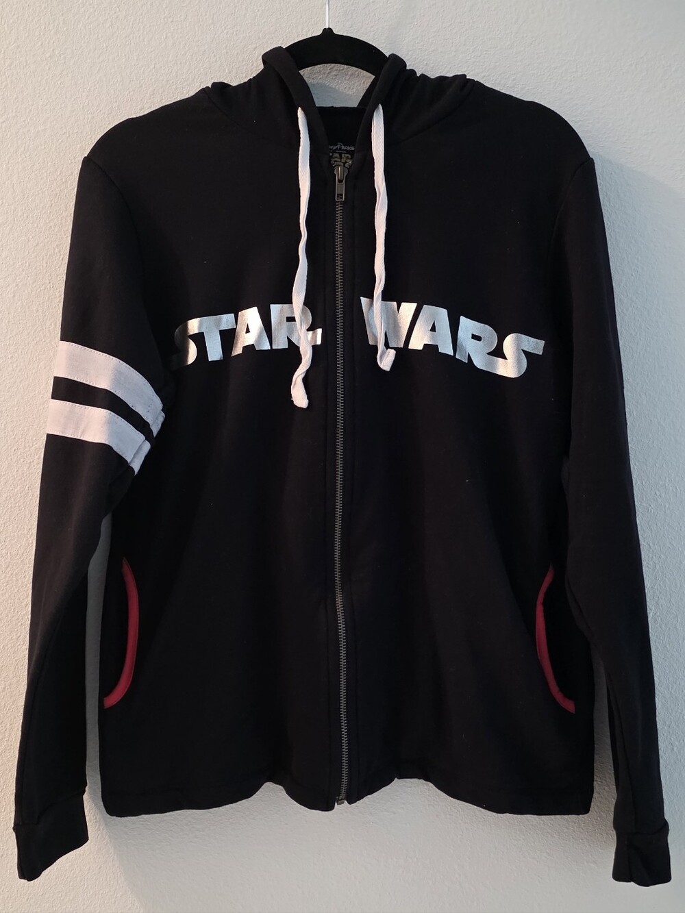 Star Wars Adult LARGE Black Zip-Up Hoodie Jacket